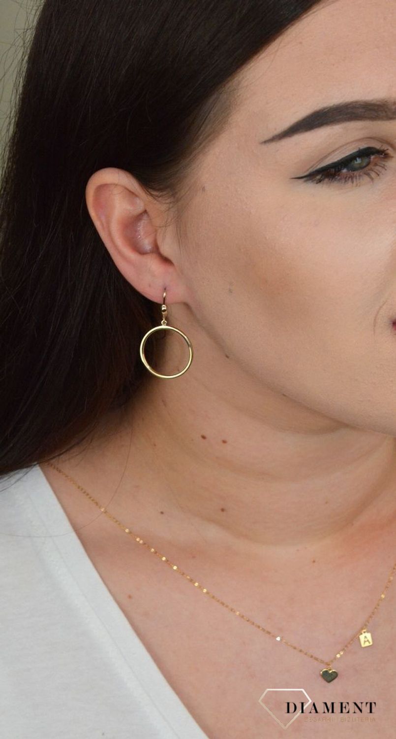 Złote kolczyki wiszące kółka KL 9521.jpg